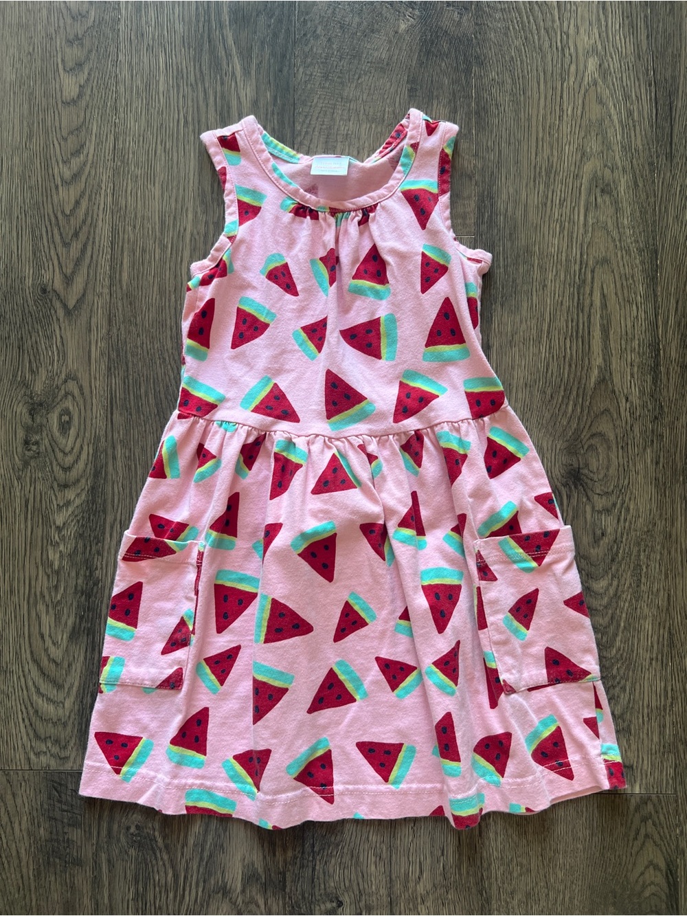 Hanna Andersson Pink Watermelon Cotton Tank Dress